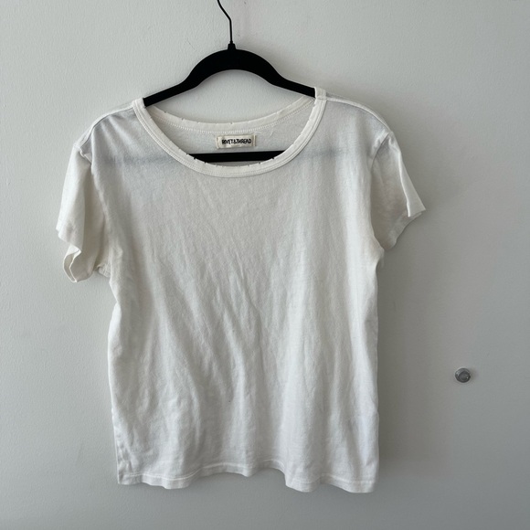 Rivet& Thread White Distressed Tee - Picture 1 of 5